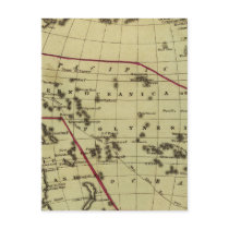 Pacific Ocean Hand Coloured Atlas Map