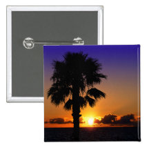 Pacific Ocean Sunset Pinback Buttons