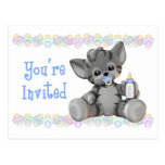 Pacified Kitten Postcard Baby Shower Invitation