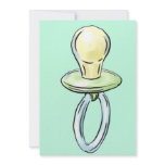 pacifier on green shower invitation