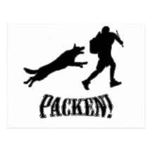 packen dog and decoy postcards