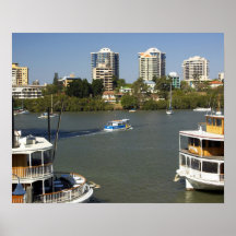 Paddle Steamers, Brisbane River, Brisbane, Print