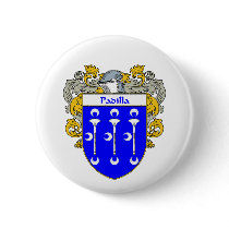 Padilla Coat of Arms/Family Crest (Mantled) Button