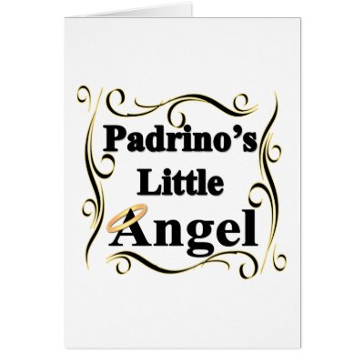 Padrino's Little Angel Gifts and Apparel Greeting Card by janbalaya
