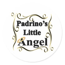 Padrino's Little Angel Gifts and Apparel Round Sticker