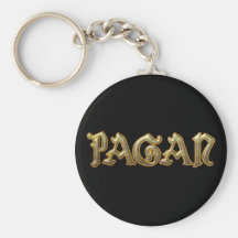 Pagan Gold Key Chain Fob Wicca Wiccan Keychain