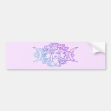Pagan Wiccan Triple Moon Goddess Bumper Sticker