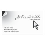 Page Curl Sales Manager Business Card