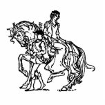 Page Leading Lady's Horse Photo Cut Outs