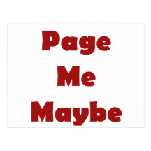 Page Me Maybe Post Cards