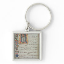 Page of musical notation with historiated keychains