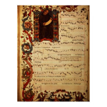 Page of Musical Notation with historiated posters