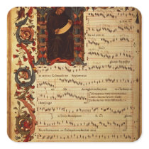 Page of Musical Notation with historiated stickers
