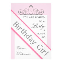 Pageant Sash & Tiara Birthday Party Invitation