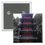 Pagoda in Japanese Monastery Buttons