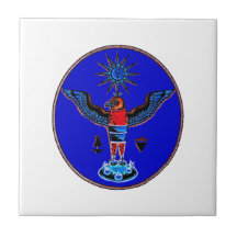 païen bleu aztèque design.pn de symboles du soleil carreaux