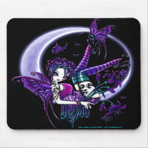 Paige Dark Rainbow Flower Moon Fairy Mousepad