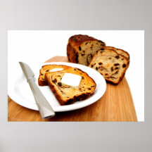 Pain et cannelle de raisin sec affiches