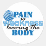 Pain is weakness leaving the body - Volleyball Sticker