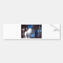 Paint Brush Strokes Abstract rainbow Metal Sheet R Bumper Sticker