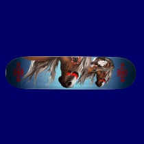 Paint Horse and Feathers Skateboard skateboards