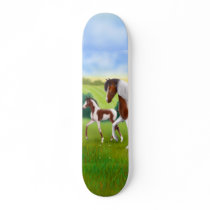 Paint Horse and Foal Skateboard