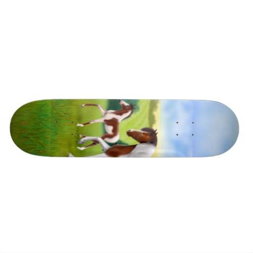 Paint Horse and Foal Skateboard