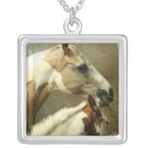 Paint Horse Pair  Necklace