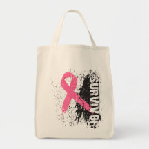 Paint Splash Design - Breast Cancer Survivor Canvas Bags