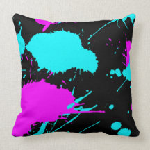 Paint Splat- Light Blue/ Light Purple Throw Pillow