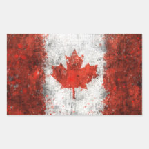 Paint Splatter Canadian Flag Rectangular Sticker