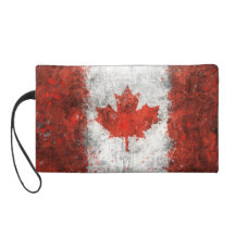 Paint Splatter Canadian Flag Wristlet