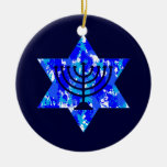Paint Splatter Jewish Star Christmas Tree Ornaments