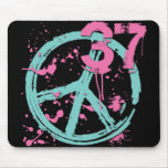 PAINT SPLATTER PEACE SIGN AND #37 MOUSE PAD