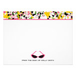 Paint Splatter & Pink Sunglasses Flat Notecards Custom Announcements