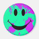 Paint Splatter Smiley Face Refrigerator Magnet