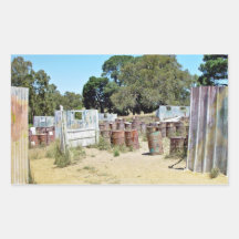 Paintball range rectangle stickers