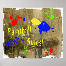 Paintball Rules on a Grunge Wall Posters