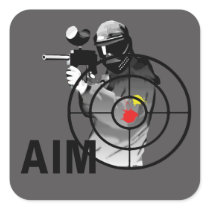 Paintball Shooter - Aim Square Stickers