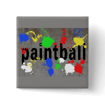Paintball Splatter on Concrete Wall Pinback Buttons