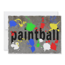 Paintball Splatter on Concrete Wall Personalized Announcements