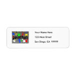 Paintball Splatter on Concrete Wall Labels