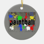 Paintball Splatter on Concrete Wall Christmas Ornaments
