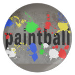 Paintball Splatter on Concrete Wall Plates
