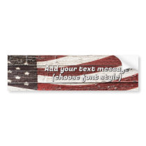 Painted American Flag on Rustic Wood Texture