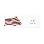 Painted American Flag on Rustic Wood Texture Return Address Labels