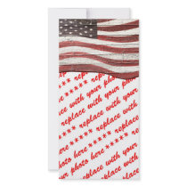 Painted American Flag on Rustic Wood Texture