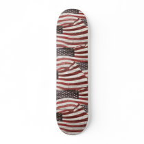 Painted American Flag on Rustic Wood Texture