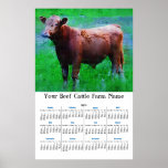 Painted Brown Cow Poster