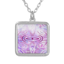 Painted canvas and Ornate Design Necklaces